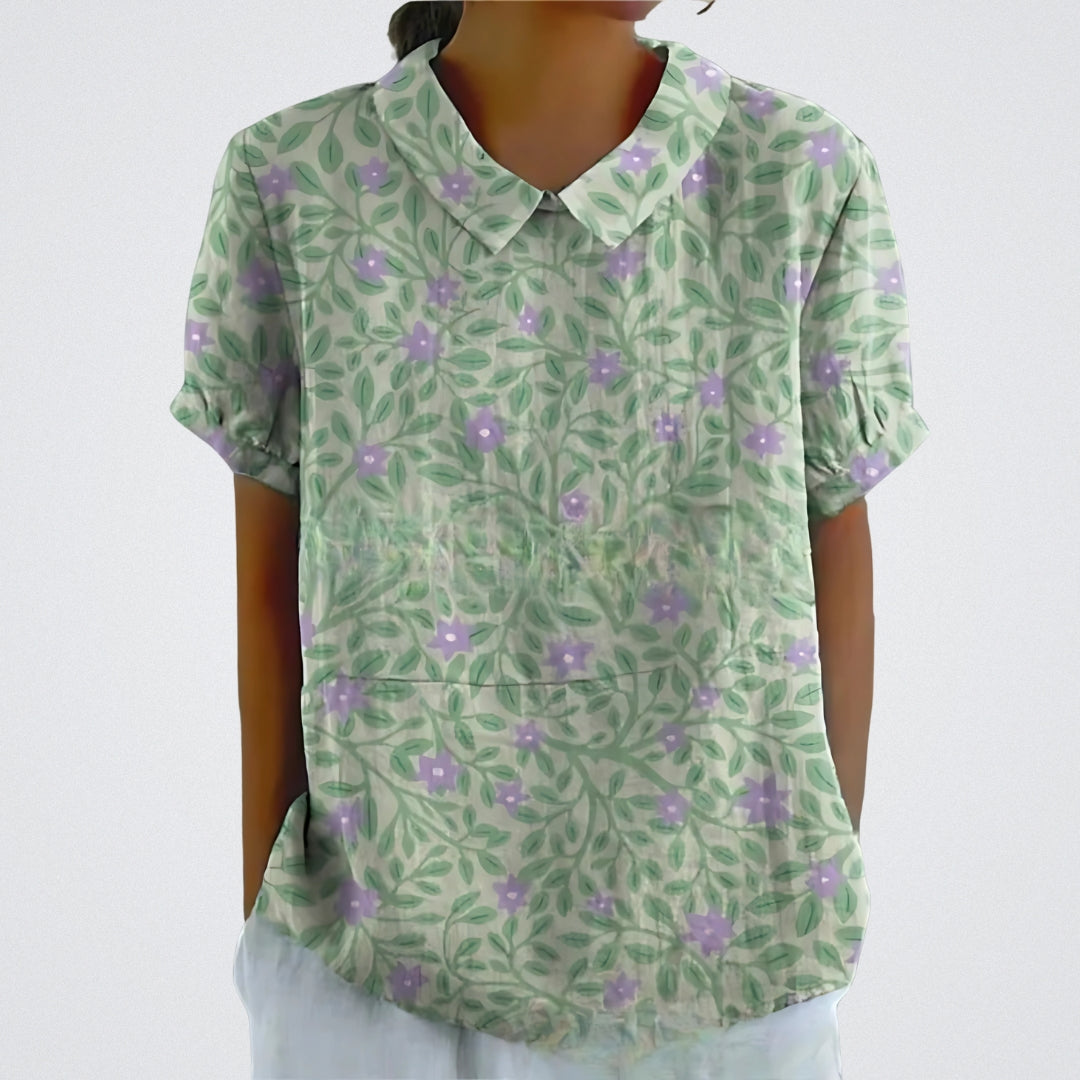 Verde con stampa floreale / 4XL
