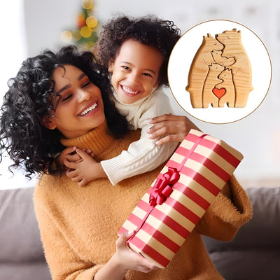 Oursia™ | Famille d’ours en bois personnalisable