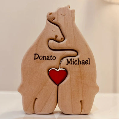 Oursia™ | Famille d’ours en bois personnalisable