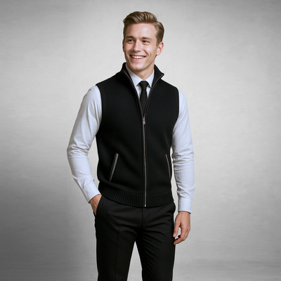 Henri™ | Gilet zippé en laine mélangée