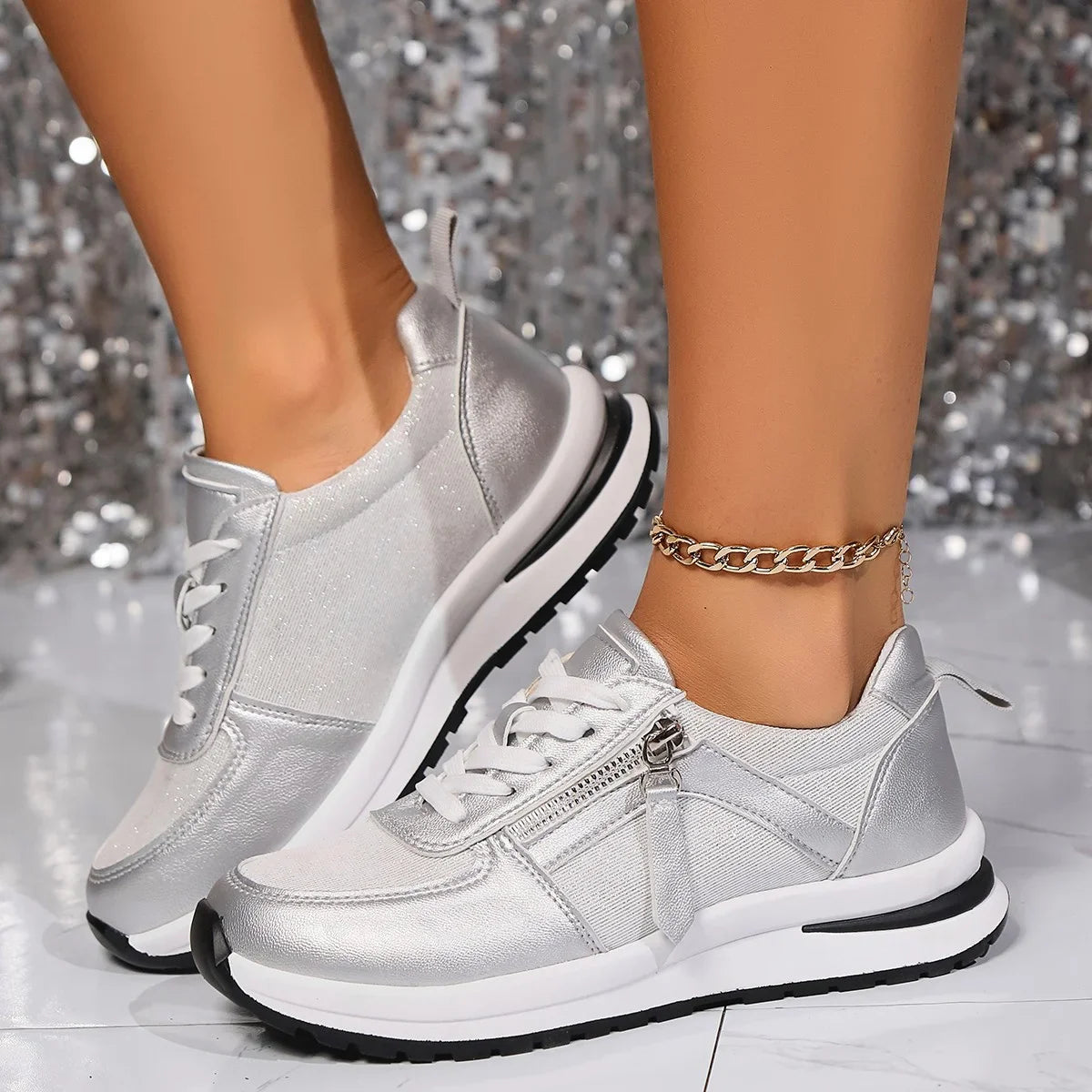 Céline™ | Baskets tendance confortables et élégantes - Design zippé élégant
