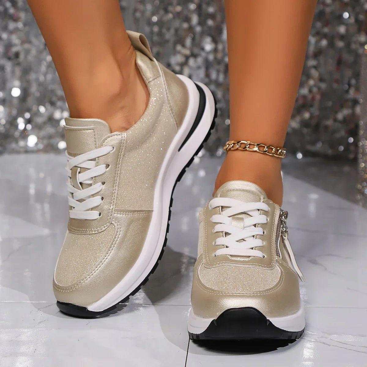 Céline™ | Baskets tendance confortables et élégantes - Design zippé élégant